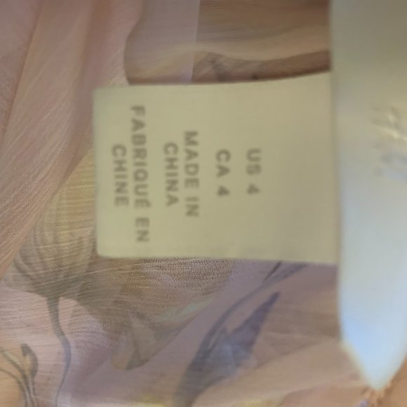 H&M Conscious Dress Size 4 Peach Floral Chiffon - Picture 4 of 4